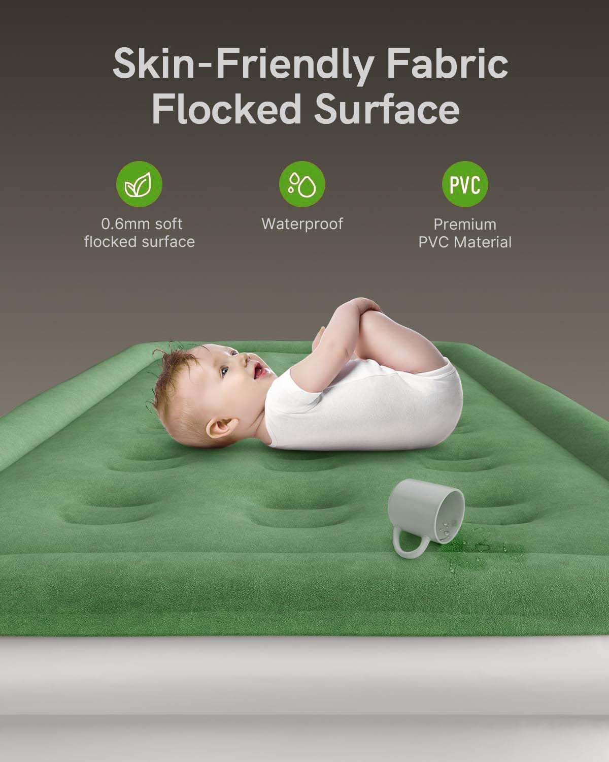 Einzel-Luftbett, aufblasbares Bett mit eingebauter elektrischer Pumpe