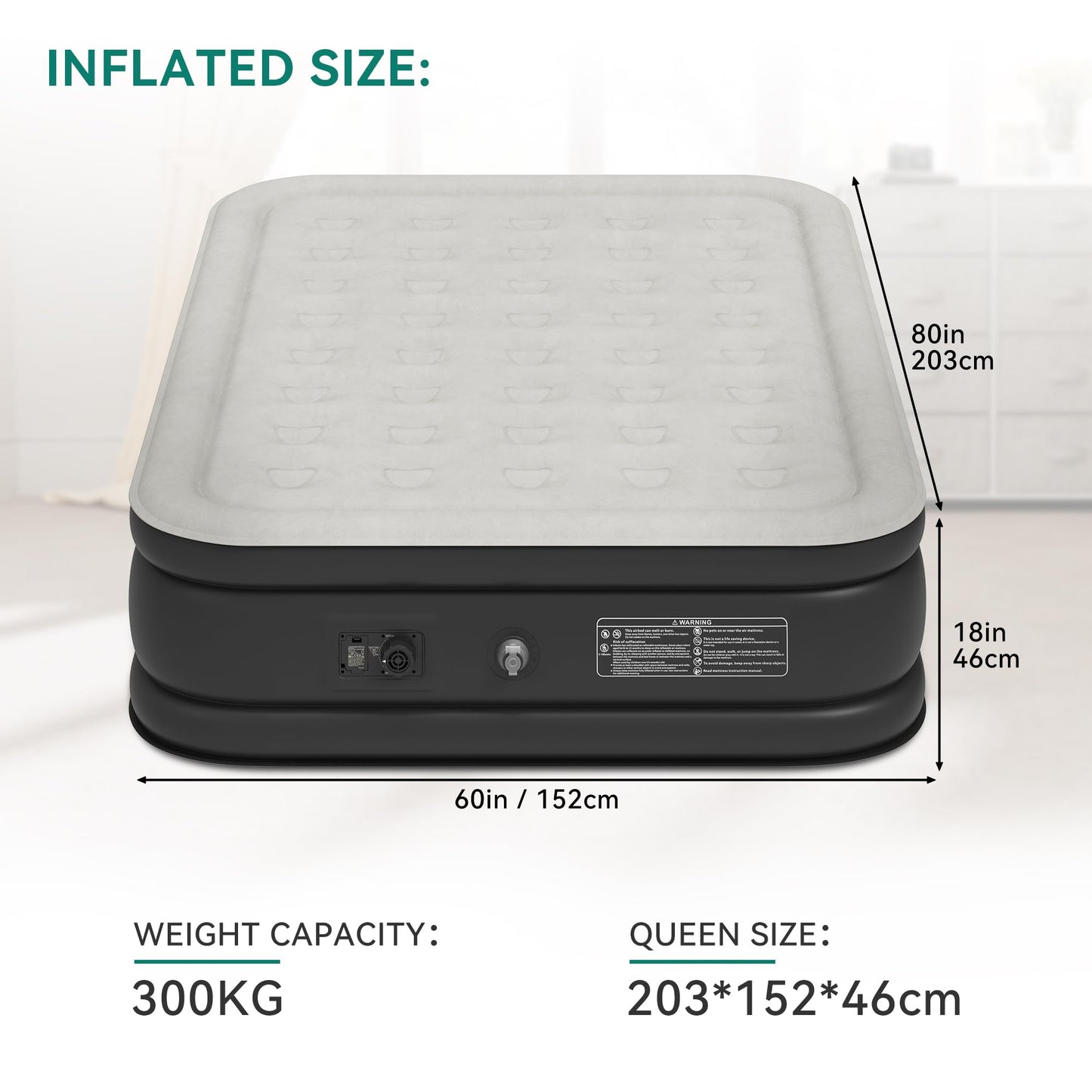 King Size Air Bed with Built-in Pump