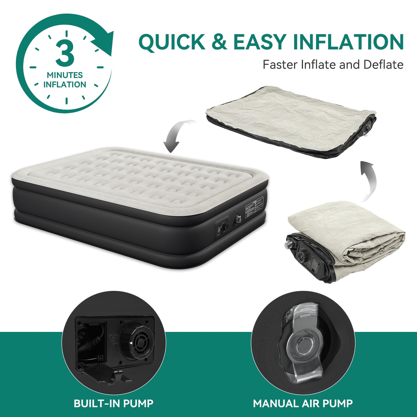 King Size Air Bed with Built-in Pump