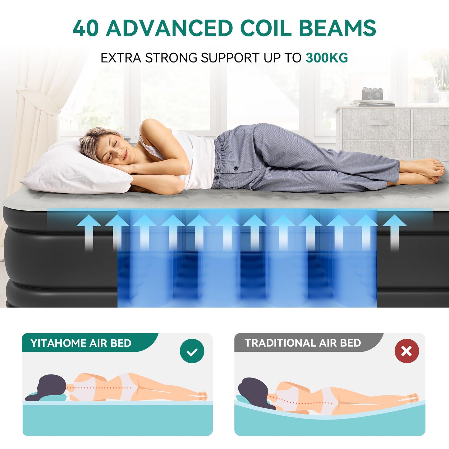 King Size Air Bed with Built-in Pump