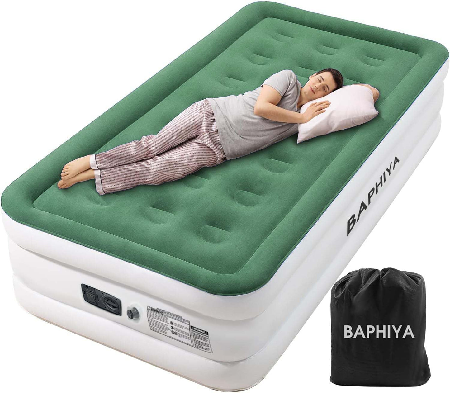 Einzel-Luftbett, aufblasbares Bett mit eingebauter elektrischer Pumpe