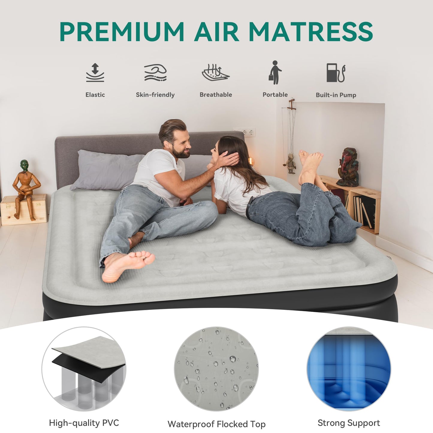 King Size Air Bed with Built-in Pump