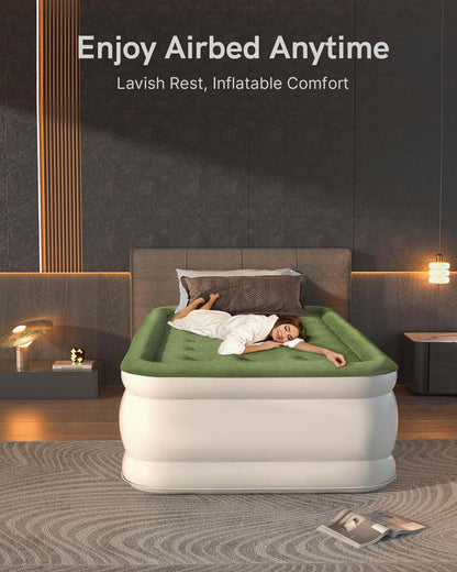 Einzel-Luftbett, aufblasbares Bett mit eingebauter elektrischer Pumpe